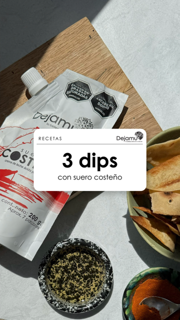 3 Dips con Suero costeño. Instagram - DEJAMU