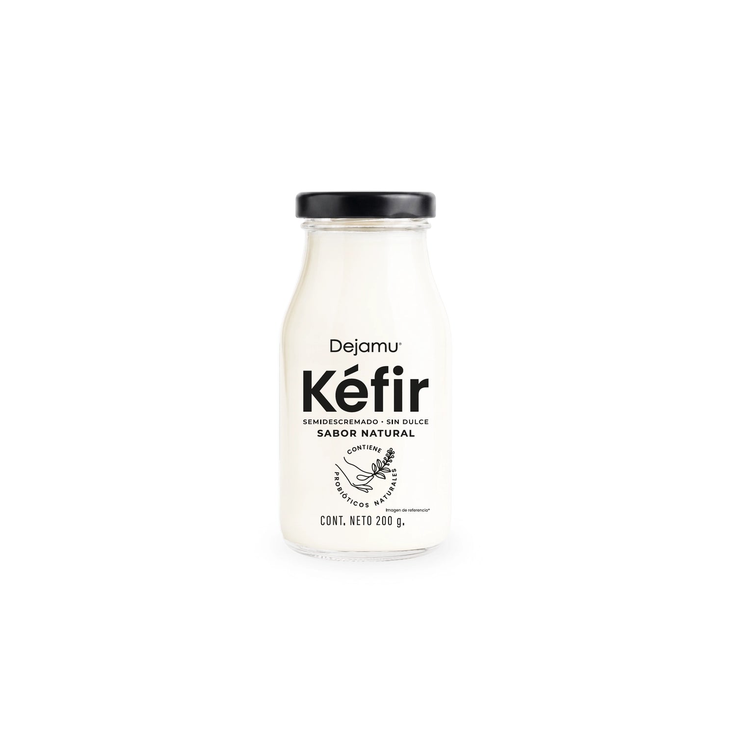 Kéfir botella de vidrio